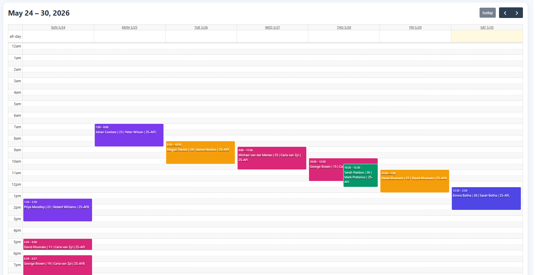 AceFlyt training operations board